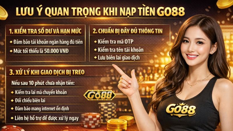 Lưu Ý Quan Trọng Khi Nạp Tiền Go88 Lưu Ý Quan Trọng Khi Nạp Tiền Go88