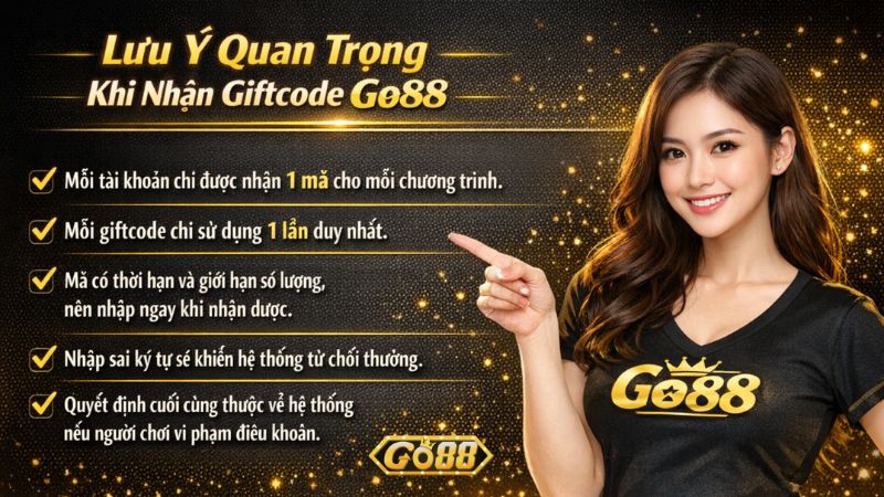 Lưu Ý Quan Trọng Khi Nhận Giftcode Go88
